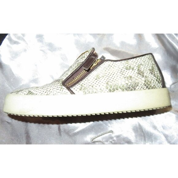 Giuseppe Zanotti Python Embossed Italian Leather Devon Skate Shoes Sneakers 39 - Picture 6 of 11